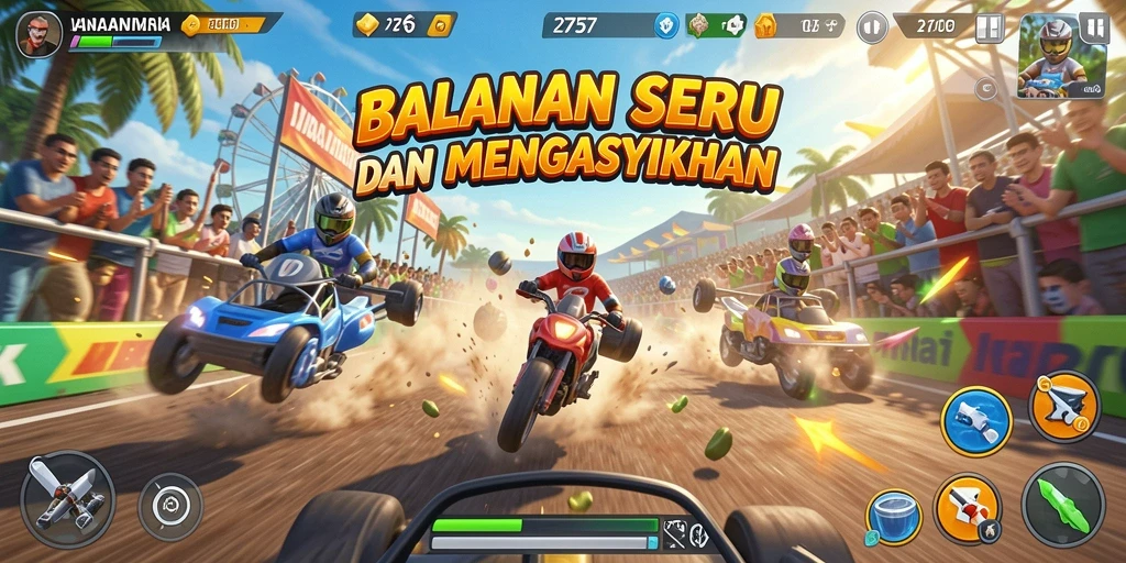 Gameplay seru dari 2757 dengan mobil balap cepat.