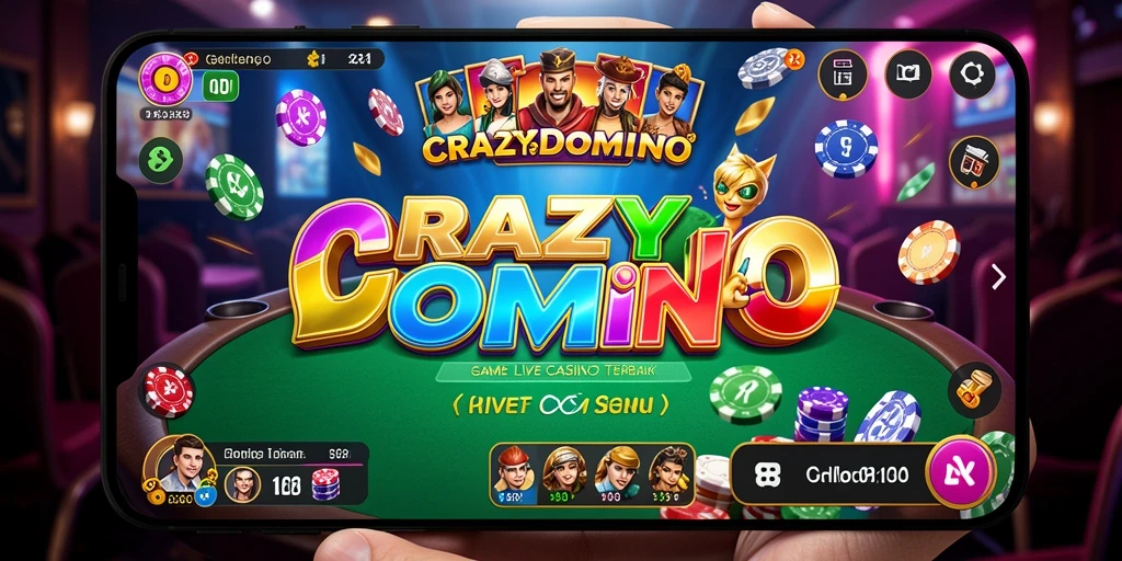 Gameplay seru di CRAZYDOMINO dengan dealer langsung dan interaksi pemain.