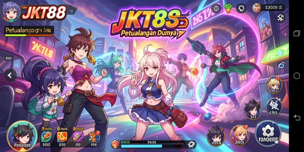 Tampilan gameplay JKT88 yang menarik dan penuh warna.