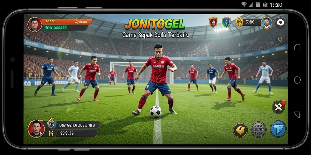 Tampilan menarik dari gameplay sepak bola di JONITOGEL.