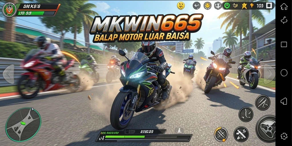 Gameplay seru dalam balapan motor dengan grafis menakjubkan.