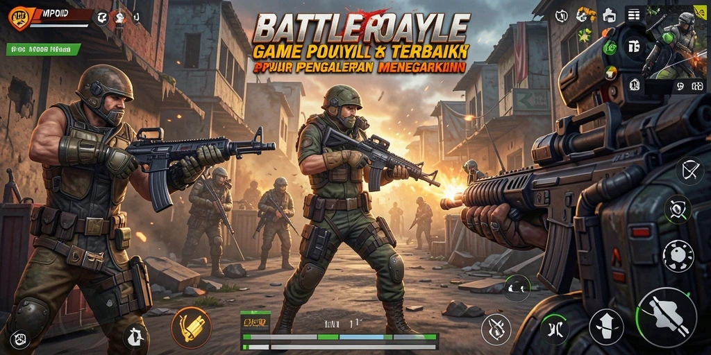 Screenshot MPOID menampilkan aksi intens dalam pertarungan Battle Royale.
