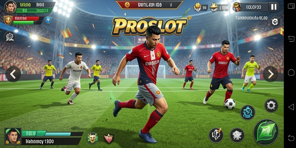 Screenshot <strong>PROSLOT</strong> menampilkan aksi olahraga yang mendebarkan.