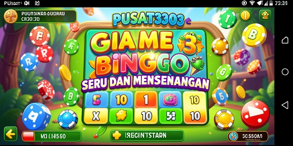 Tampilan gameplay seru PUSAT303 dengan fitur Bingo interaktif.