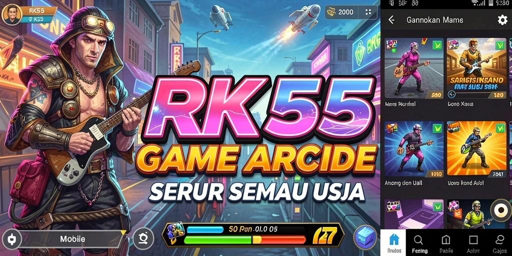 Tampilan gameplay menegangkan di RK55 yang penuh warna dan tantangan.