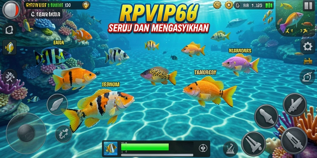 Screenshot gameplay RPVIP6 yang menampilkan aksi menangkap ikan.