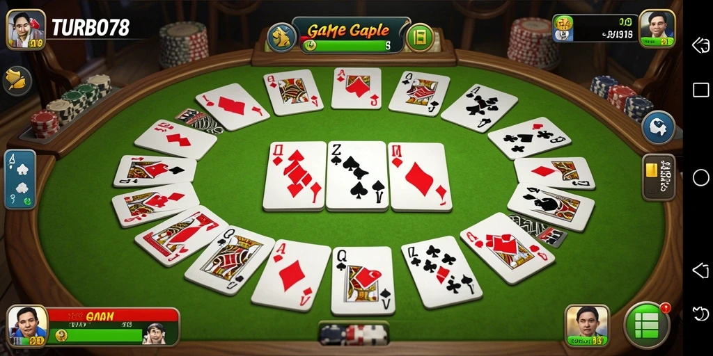 Tampilan gameplay Gaple yang menarik dan interaktif di TURBO78.