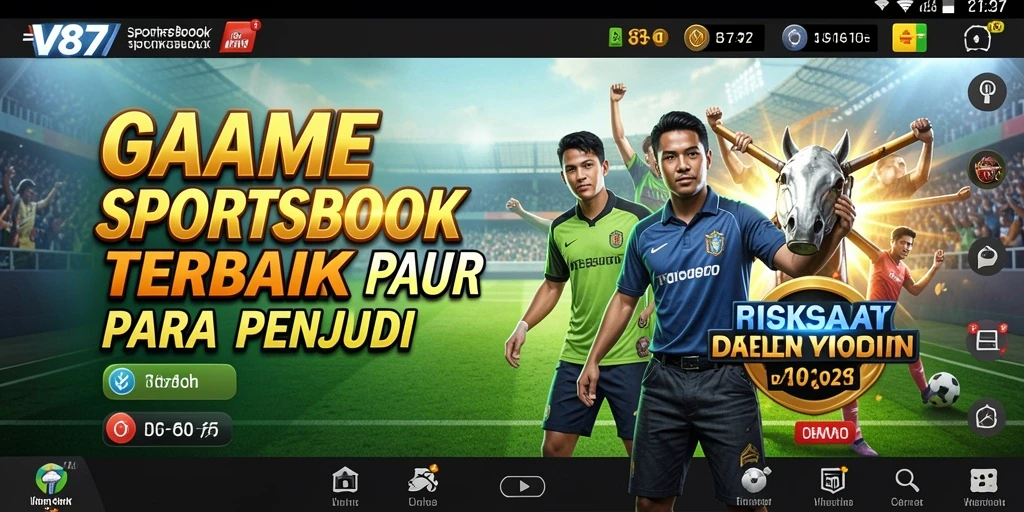 Screenshot gameplay V87 menampilkan taruhan olahraga yang mendebarkan.
